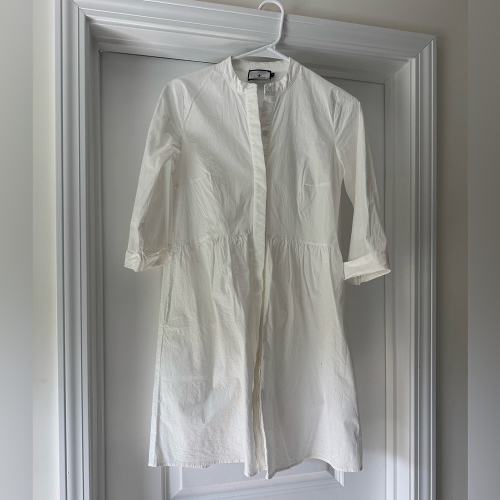 Tuckernuck Women's White Cotton Poplin Royal Shirt Dress Mini Length